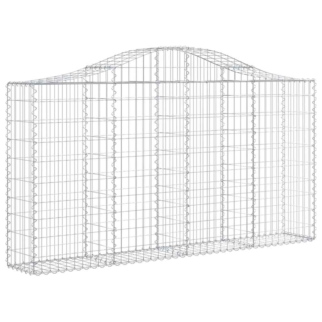 vidaXL Gabionen mit Hochbogen 13Stk. 200x30x100/120cm Verzinktes Eisen