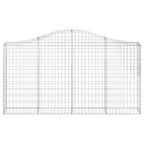 vidaXL Gabionen mit Hochbogen 13Stk. 200x30x100/120cm Verzinktes Eisen