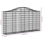 vidaXL Gabionen mit Hochbogen 13Stk. 200x30x100/120cm Verzinktes Eisen