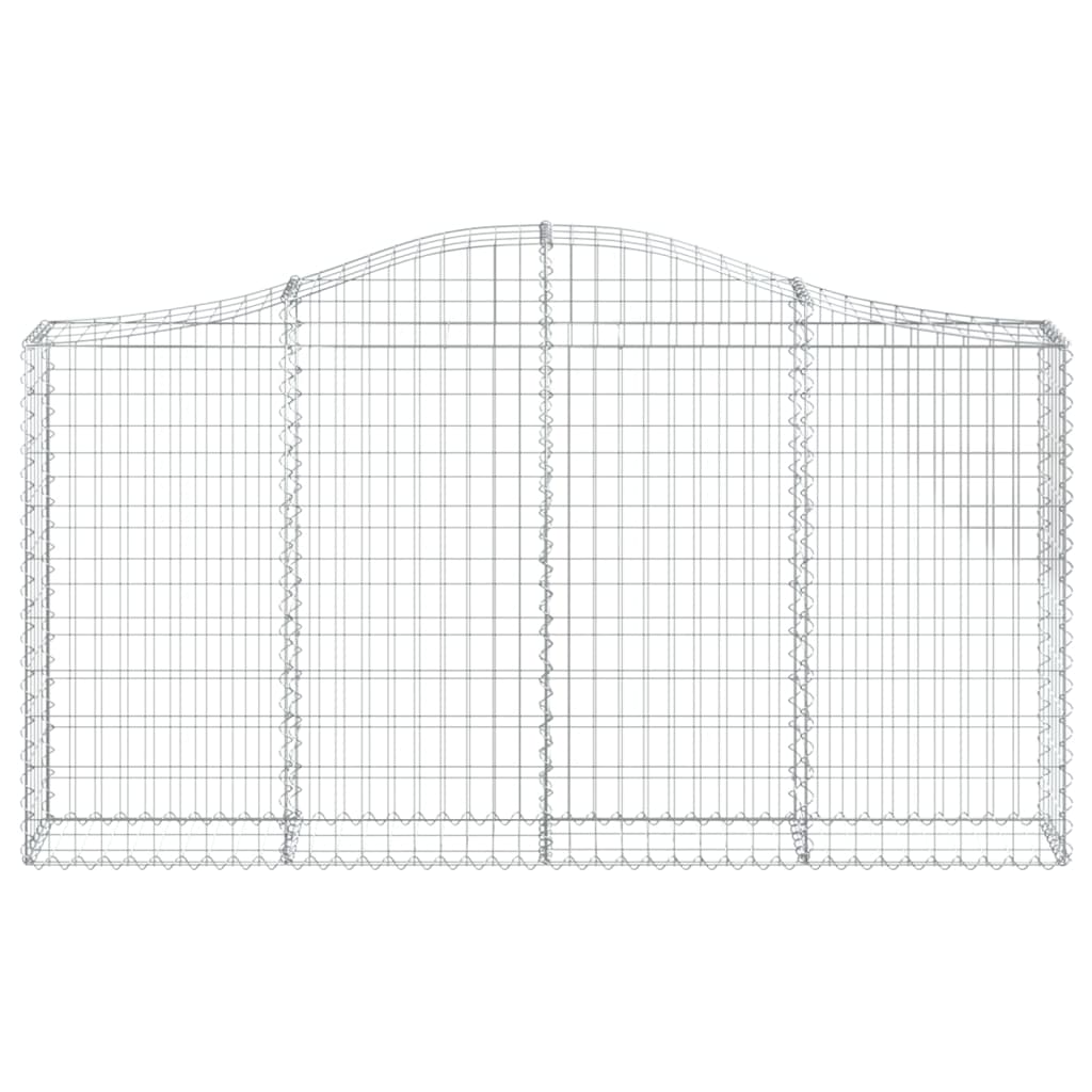 vidaXL Gabionen mit Hochbogen 15Stk. 200x30x100/120cm Verzinktes Eisen