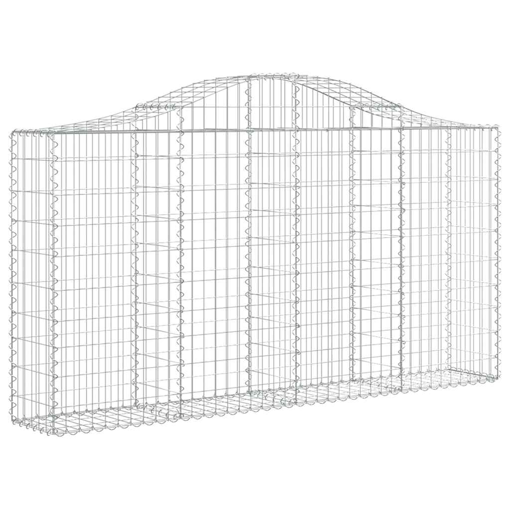 vidaXL Gabionen mit Hochbogen 18Stk. 200x30x100/120cm Verzinktes Eisen