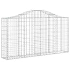 vidaXL Gabionen mit Hochbogen 18Stk. 200x30x100/120cm Verzinktes Eisen