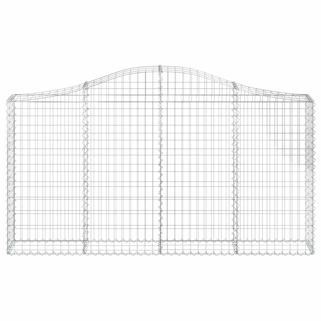 vidaXL Gabionen mit Hochbogen 18Stk. 200x30x100/120cm Verzinktes Eisen