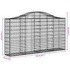 vidaXL Gabionen mit Hochbogen 18Stk. 200x30x100/120cm Verzinktes Eisen