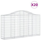 vidaXL Gabionen mit Hochbogen 20Stk. 200x30x100/120cm Verzinktes Eisen