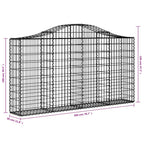 vidaXL Gabionen mit Hochbogen 30Stk. 200x30x100/120cm Verzinktes Eisen