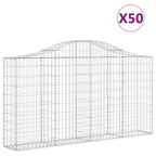 vidaXL Gabionen mit Hochbogen 50Stk. 200x30x100/120cm Verzinktes Eisen