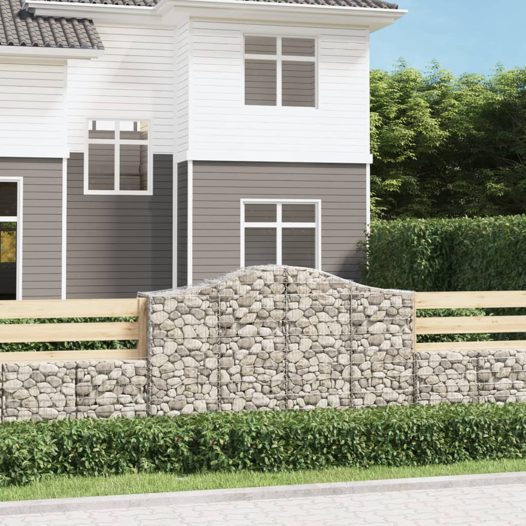 vidaXL Gabionen mit Hochbogen 50Stk. 200x30x100/120cm Verzinktes Eisen