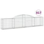 vidaXL Gabionen mit Hochbogen 17 Stk. 300x30x60/80 cm Verzinktes Eisen