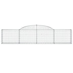vidaXL Gabionen mit Hochbogen 17 Stk. 300x30x60/80 cm Verzinktes Eisen