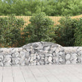 vidaXL Gabionen mit Hochbogen 17 Stk. 300x30x60/80 cm Verzinktes Eisen