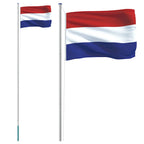 vidaXL Niederländische Flagge mit Mast 6,08 m Aluminium