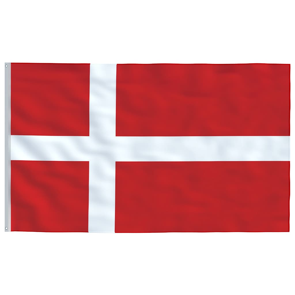 vidaXL Flagge Dänemarks mit Mast 6,08 m Aluminium