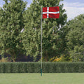 vidaXL Flagge Dänemarks mit Mast 6,08 m Aluminium
