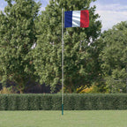 vidaXL Französische Flagge mit Mast 6,08 m Aluminium