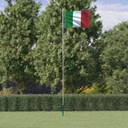 vidaXL Flagge Italiens mit Mast 6,08 m Aluminium