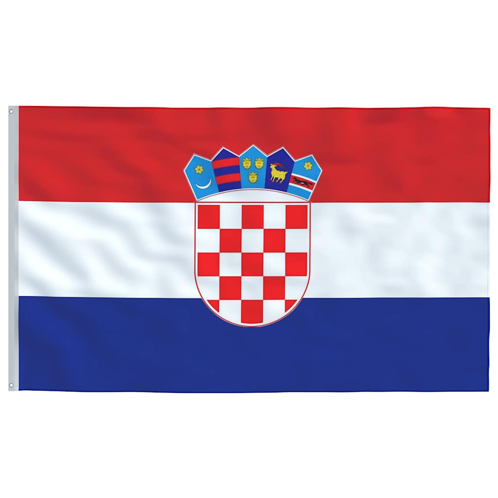 vidaXL Flagge Kroatiens mit Mast 6,08 m Aluminium