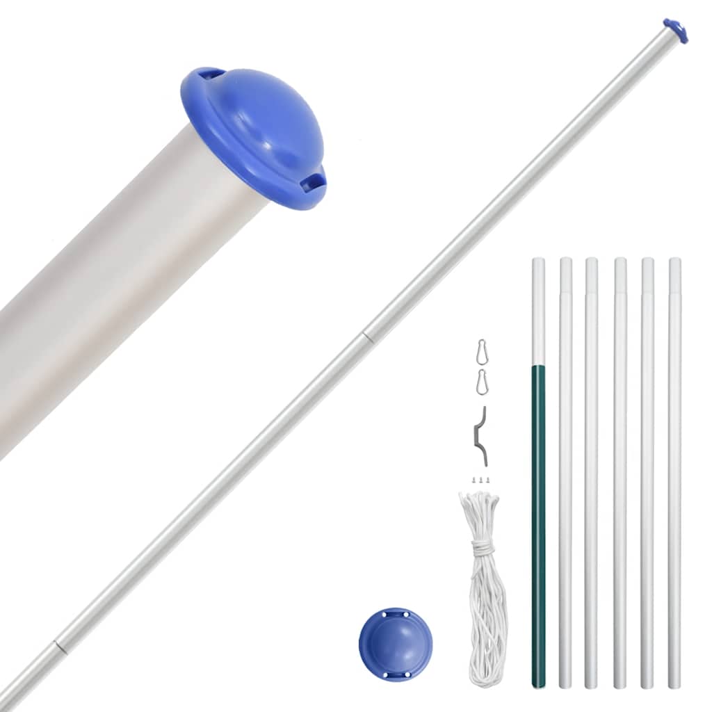 vidaXL Flagge Spaniens mit Mast 6,08 m Aluminium