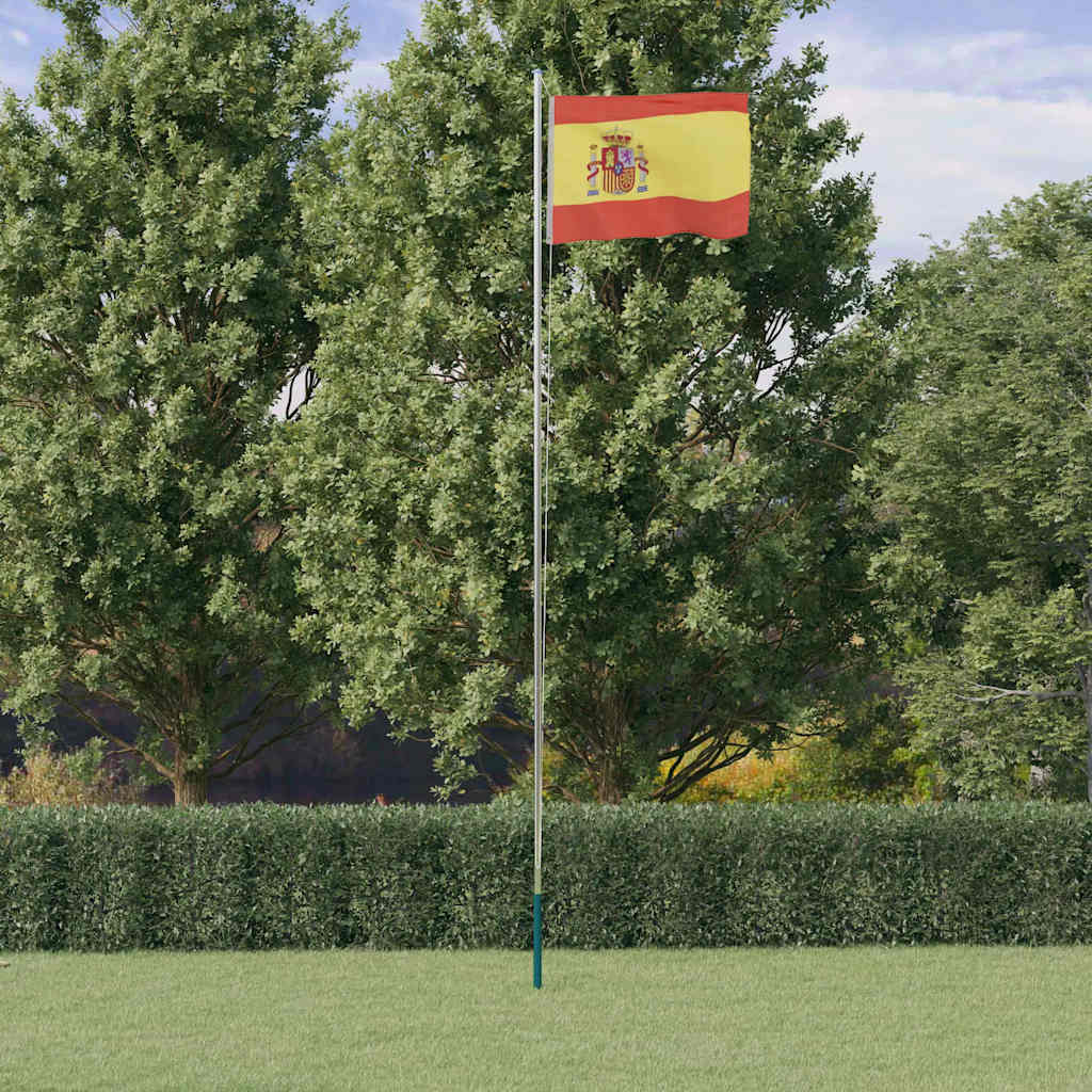 vidaXL Flagge Spaniens mit Mast 6,08 m Aluminium