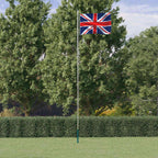 vidaXL Flagge Großbritanniens mit Mast 6,08 m Aluminium