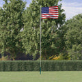 vidaXL Flagge der Vereinigten Staaten mit Mast 6,08 m Aluminium