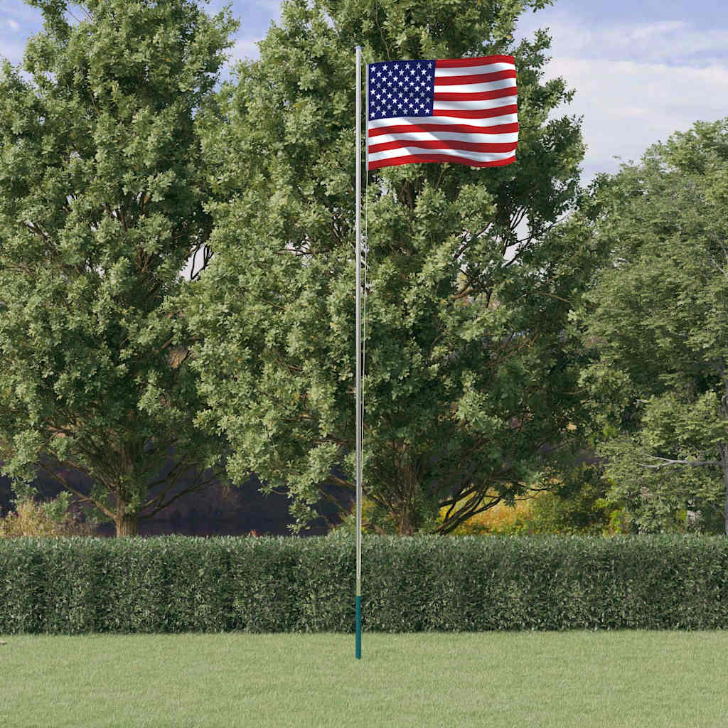 vidaXL Flagge der Vereinigten Staaten mit Mast 6,08 m Aluminium