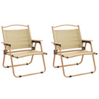 vidaXL Campingstühle 2 Stk. Beige 54x43x59 cm Oxford-Gewebe