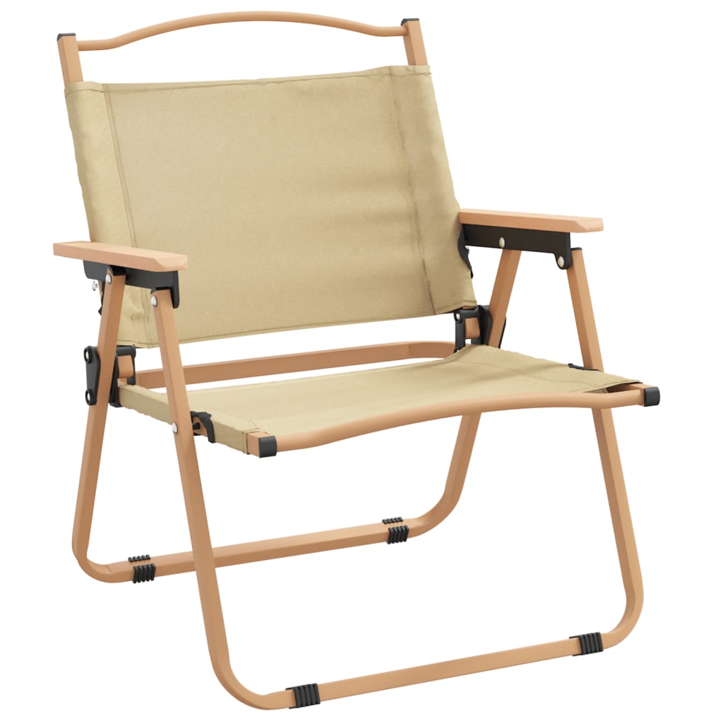vidaXL Campingstühle 2 Stk. Beige 54x43x59 cm Oxford-Gewebe