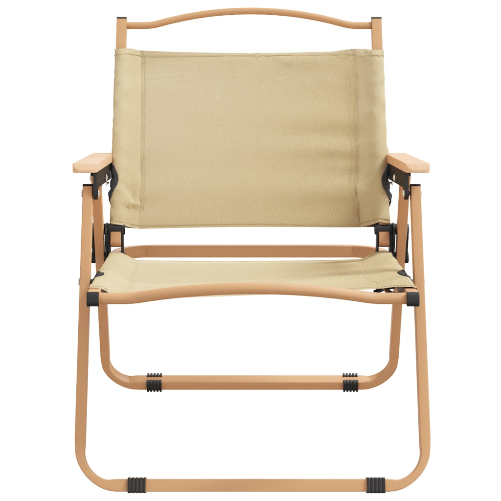 vidaXL Campingstühle 2 Stk. Beige 54x43x59 cm Oxford-Gewebe