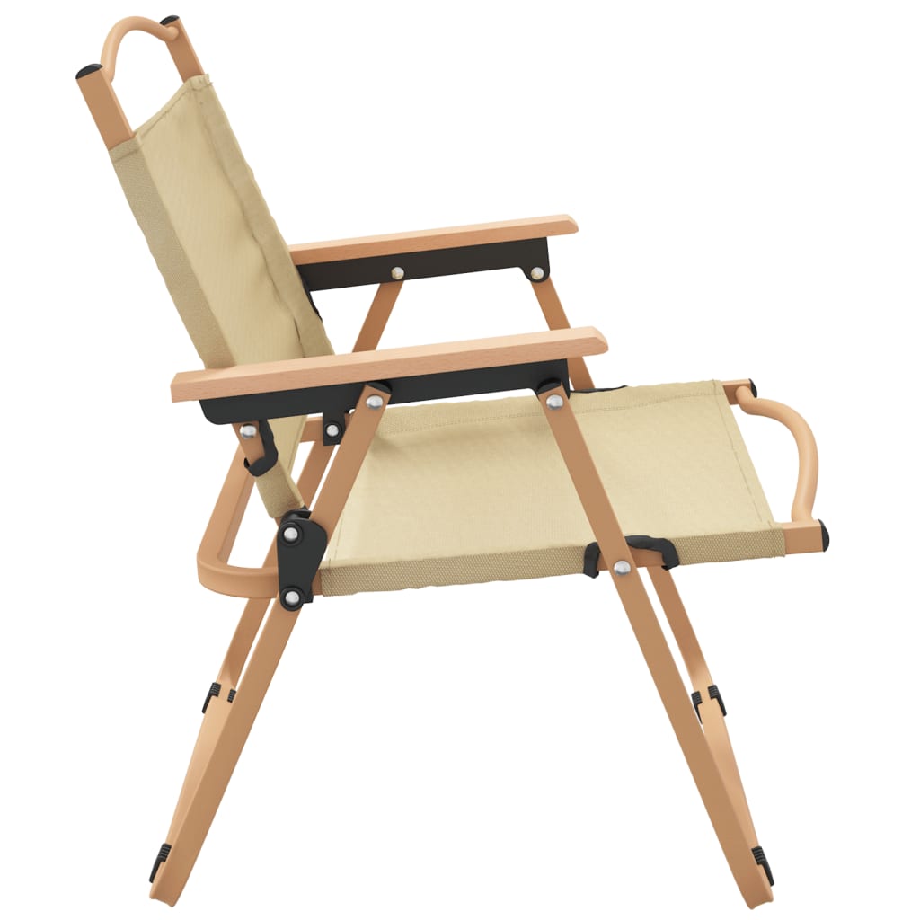 vidaXL Campingstühle 2 Stk. Beige 54x43x59 cm Oxford-Gewebe