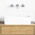 vidaXL Waschbecken Weiß 48x37x13 cm Keramik Rechteckig