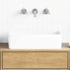 vidaXL Waschbecken Weiß 48x37x13 cm Keramik Rechteckig