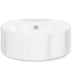 vidaXL Waschbecken Weiß 40x14,5 cm Keramik Rund
