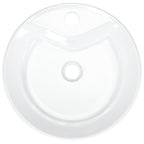 vidaXL Waschbecken Weiß 40x14,5 cm Keramik Rund