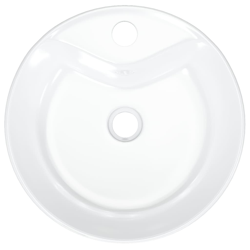 vidaXL Waschbecken Weiß 40x14,5 cm Keramik Rund