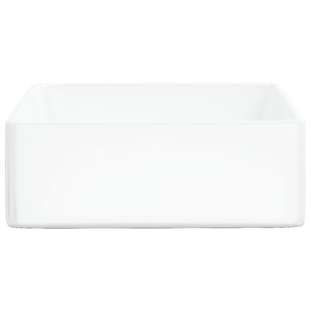 vidaXL Waschbecken Weiß 37x37x13 cm Keramik Quadratisch