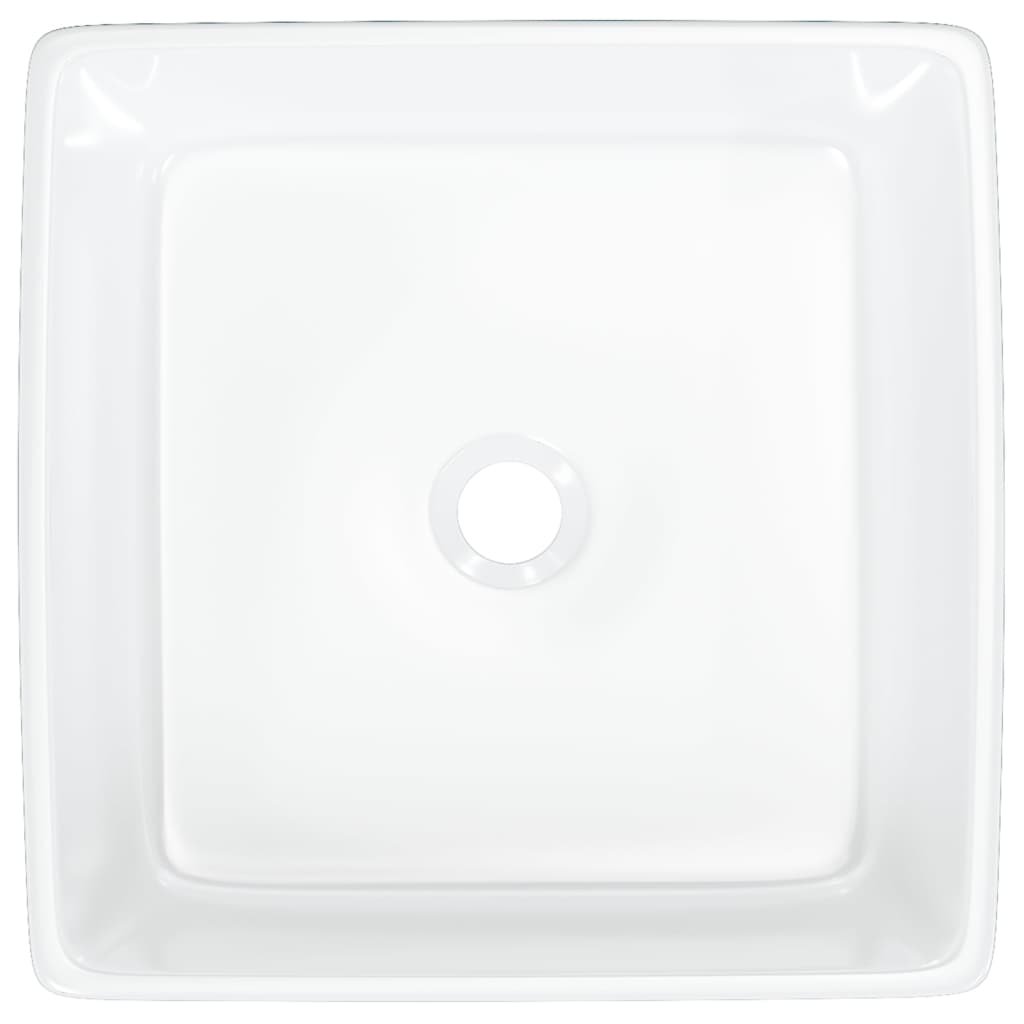 vidaXL Waschbecken Weiß 37x37x13 cm Keramik Quadratisch