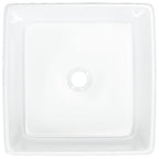 vidaXL Waschbecken Weiß 37x37x13 cm Keramik Quadratisch