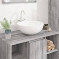 vidaXL Waschbecken Weiß 40x14,5 cm Keramik Rund