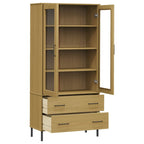 vidaXL Bücherschrank OSLO Metallbeine Braun 85x35x172,5 cm Massivholz