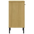 vidaXL Konsolenschrank OSLO mit Metallbeinen Braun Massivholz Kiefer