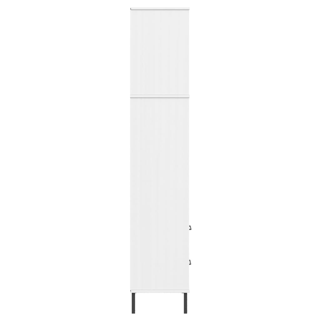 vidaXL Bücherregal OSLO mit 2 Schubladen Weiß 60x35x180 cm Massivholz