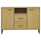 vidaXL Sideboard OSLO mit Metallbeinen Braun 113x40x77 cm Massivholz