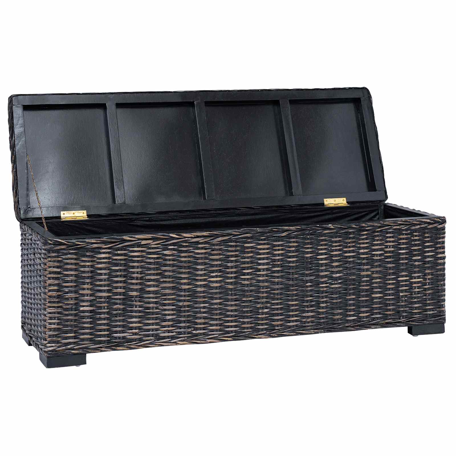 vidaXL Aufbewahrungsbox mit Speicher Schwarz 110 x 35 x 45 cm