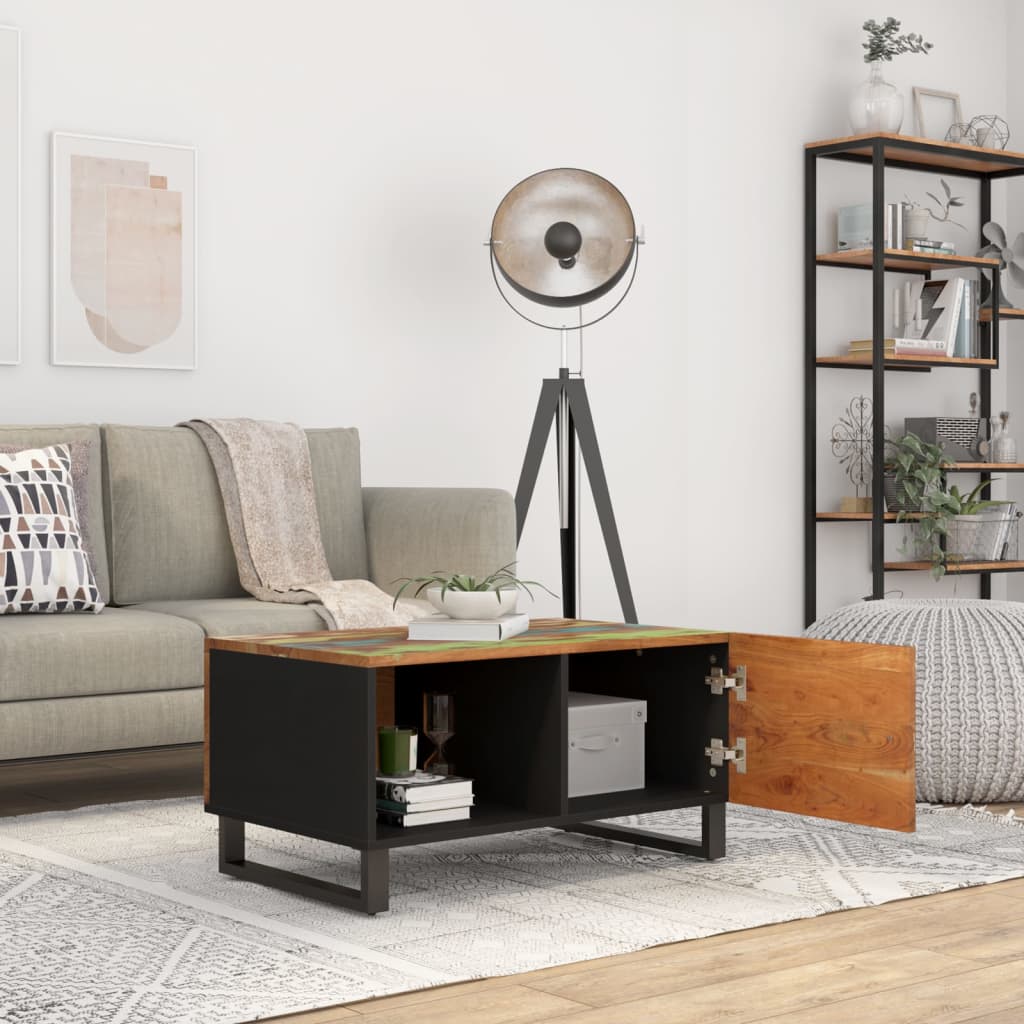 vidaXL Couchtisch 80x50x40 cm Altholz Massiv & Holzwerkstoff