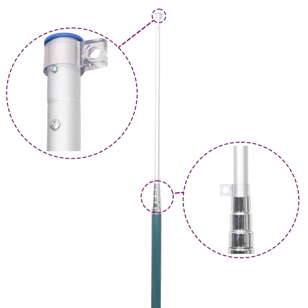 vidaXL Teleskop-Fahnenmast Silbern 5,5 m Aluminium