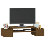 vidaXL Monitorständer Honigbraun 70x27,5x15 cm Massivholz Kiefer