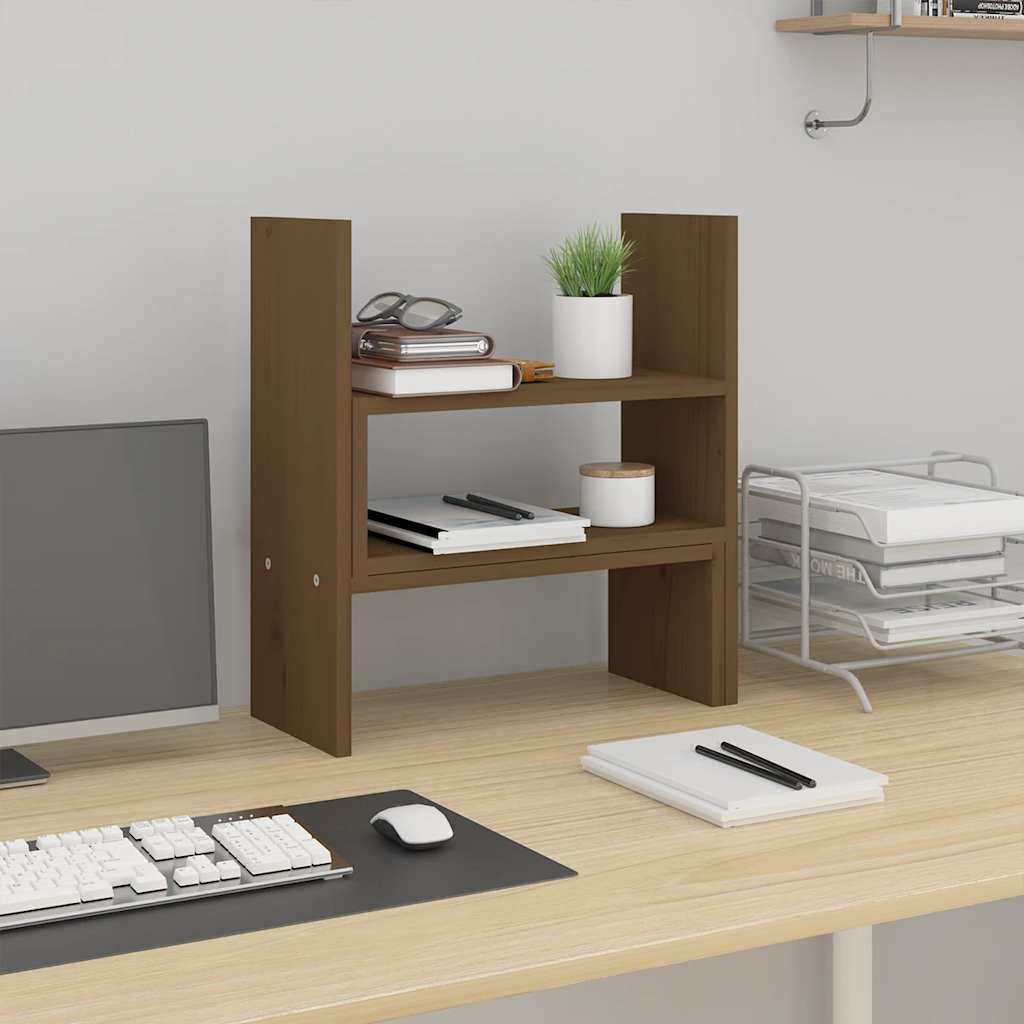 vidaXL Monitorständer Honigbraun (39-72)x17x43 cm Massivholz Kiefer