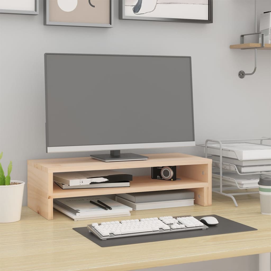 vidaXL Monitorständer (52-101)x22x14 cm Massivholz Kiefer