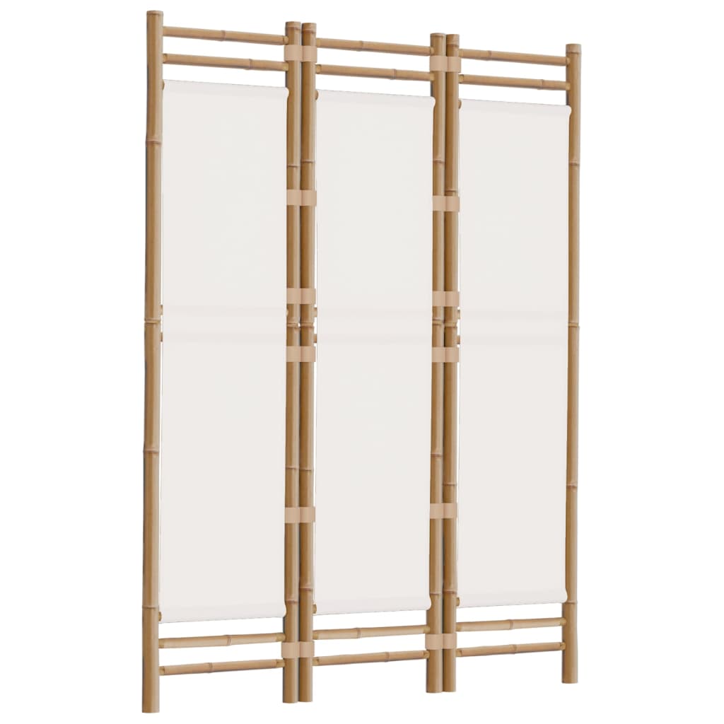 vidaXL 3-tlg. Paravent Faltbar 120 cm Bambus und Canvas
